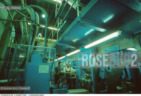 Nome: .TIPOGRAFIA DE IL GAZZETTINO    .Descrizione: .MACCHINE OPERAI.Credit: ©Graziano Arici/Rosebud2 Costo: ..Nazione: .ITALIA.Cittˆ: ..Data: .1989..