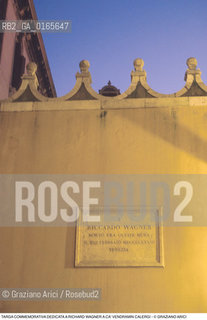 Nome: .WAGNER RICHARD .Descrizione: .MUSICA / TARGA COMMEMORATIVA DEDICATA A RICHARD WAGNER A CA VENDRAMIN CALERGI / A VENEZIA .Credit: ©Graziano Arici/Rosebud2 Costo: ..Nazione: .ITALIA.Cittˆ: .VENEZIA.Data: .199O..