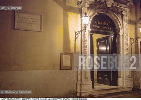 Nome: .WAGNER RICHARD .Descrizione: .MUSICA / TARGA COMMEMORATIVA DEDICATA A RICHARD WAGNER A CA VENDRAMIN CALERGI  / CASINO MUNICIPALE / A VENEZIA .Credit: ©Graziano Arici/Rosebud2 Costo: ..Nazione: .ITALIA.Cittˆ: .VENEZIA.Data: .199O..