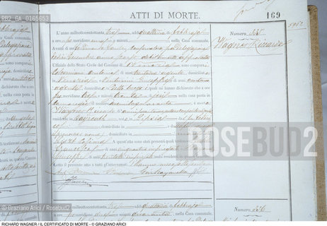 Nome: .WAGNER RICHARD .Descrizione: .MUSICA / CERTIFICATO DI MORTE / A VENEZIA .Credit: ©Graziano Arici/Rosebud2 Costo: ..Nazione: .ITALIA.Cittˆ: ..Data: .199O..