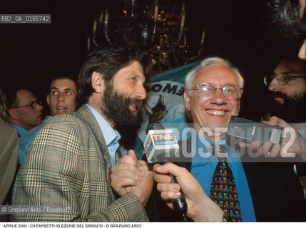 Nome: .ELEZIONE DEL SINDACO.Descrizione: .A CAFARSETTI MASSIMO CACCIARI PAOLO COSTA.Credit: ©Graziano Arici/Rosebud2 Costo: .A.Nazione: ..Cittˆ: .VENEZIA.VENICE.Data: .APRILE 2000