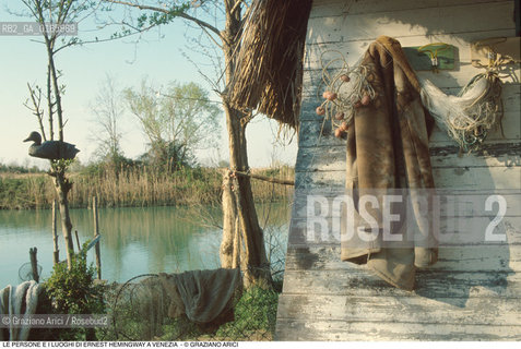 Caption: Nome: .ERNEST HEMINGWAY.Descrizione: .I CASONI A CAORLE.Credit: ©Graziano Arici/Rosebud2 .Nazione: ..Cittˆ: ..Data: .1991.