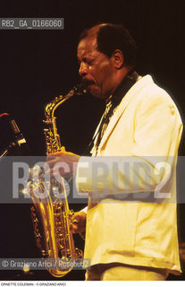 Caption: Nome: .COLEMAN ORNETTE.Descrizione: .MUSICA JAZZ SASSOFONISTA/AL VIOLINO.Credit: ©Graziano Arici/Rosebud2 / Costo: .A.Nazione: .USA.Cittˆ: ..Data: .1992
