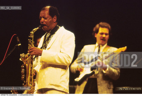 Caption: Nome: .COLEMAN ORNETTE.Descrizione: .MUSICA JAZZ SASSOFONISTA/AL SASSOFONO.Credit: ©Graziano Arici/Rosebud2 / Costo: .A.Nazione: .USA.Cittˆ: ..Data: .1992