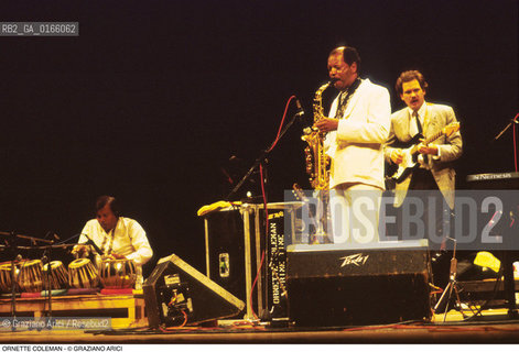 Caption: Nome: .COLEMAN ORNETTE.Descrizione: .MUSICA JAZZ SASSOFONISTA/AL SASSOFONO/PERCUSSIONI E CHITARRA.Credit: ©Graziano Arici/Rosebud2 / Costo: .A.Nazione: .USA.Cittˆ: ..Data: .1992