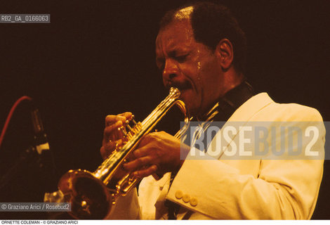 Caption: Nome: .COLEMAN ORNETTE.Descrizione: .MUSICA JAZZ SASSOFONISTA/ALLATROMBA.Credit: ©Graziano Arici/Rosebud2 / Costo: .A.Nazione: .USA.Cittˆ: ..Data: .1992