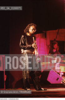 Caption: Nome: .DAVIS MILES.Descrizione: .MUSICA JAZZ ROCK TROMBETTISTA/TROMBA.Credit: ©Graziano Arici/Rosebud2 / Costo: .A.Nazione: .USA.Cittˆ: ..Data: .1989