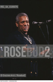 Caption: Nome: .GILLESPIE DIZZY.Descrizione: .MUSICA JAZZ TROMBETTISTA.Credit: ©Graziano Arici/Rosebud2 / Costo: .A.Nazione: .USA.Cittˆ: ..Data: .1990
