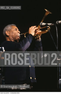 Caption: Nome: .GILLESPIE DIZZY.Descrizione: .MUSICA JAZZ TROMBETTISTA/ALLA TROMBA.Credit: ©Graziano Arici/Rosebud2 / Costo: .A.Nazione: .USA.Cittˆ: ..Data: .1990
