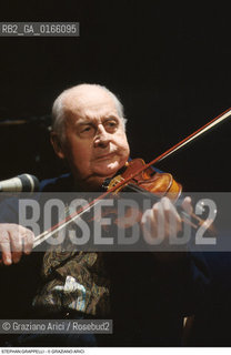 Caption: Nome: .GRAPPELLI STEPHAN.Descrizione: .MUSICA JAZZ VIOLINISTA/AL VIOLINO.Credit: ©Graziano Arici/Rosebud2 / Costo: .A.Nazione: .FRANCIA.Cittˆ: ..Data: .1993