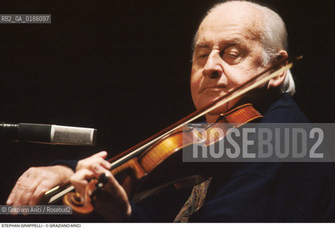 Caption: Nome: .GRAPPELLI STEPHAN.Descrizione: .MUSICA JAZZ VIOLINISTA/AL VIOLINO.Credit: ©Graziano Arici/Rosebud2 / Costo: .A.Nazione: .FRANCIA.Cittˆ: ..Data: .1993