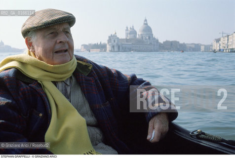 Caption: Nome: .GRAPPELLI STEPHAN.Descrizione: .MUSICA JAZZ VIOLINISTA/IN GONDOLA A VENEZIA.Credit: ©Graziano Arici/Rosebud2 / Costo: .A.Nazione: .FRANCIA.Cittˆ: ..Data: .1993