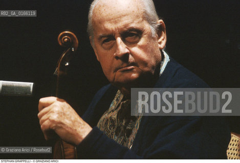 Caption: Nome: .GRAPPELLI STEPHAN.Descrizione: .MUSICA JAZZ VIOLINISTA/AL VIOLINO.Credit: ©Graziano Arici/Rosebud2 / Costo: .A.Nazione: .FRANCIA.Cittˆ: ..Data: .1993