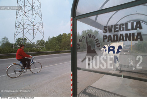 Nome: .LEGA NORD.Descrizione: .POLITICA / SCRITTE PRO SECESSIONE DELLA PADANIA .Credit: ©Graziano Arici/Rosebud2 Costo: ..Nazione: .ITALIA.Cittˆ: ..Data: .1997..