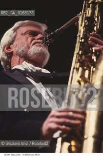 Nome: .MULLIGAN GERRY.Descrizione: .MUSICA JAZZ SASSOFONISTA/AL SASSOFONO.Credit: ©Graziano Arici/Rosebud2 / Costo: .A.Nazione: .USA.Cittˆ: .VENEZIA.Data: .1992.