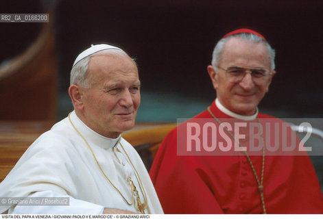 Caption: Caption: Nome: .PAPA.Descrizione: .RELIGIONE / VISITA DEL SANTO PADRE GIOVANNI PAOLO II KAROL WOJTYLA / CON IL PATRIARCA DI VENEZIA MARCO CE .Credit: ©Graziano Arici/Rosebud2 / Costo: .A.Nazione: .ITALIA.Cittˆ: ..Data: .17/06/1985