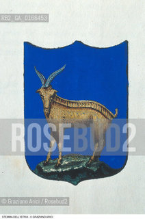 Nome: .REGIONE ISTRIA.Descrizione: .STEMMA DELLISTRIA / CAPRA SU FONDO BLU.Credit: ©Graziano Arici/Rosebud2 / Costo: .A.Nazione: ..Cittˆ: ..Data: .1992