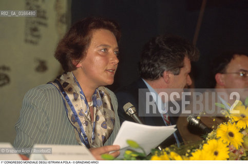 Nome: .1¡ CONGRESSO MONDIALE DEGLI ISTRIANI .Descrizione: .POLITICA / RELATRICE / ALLHOTEL HISTRIA.Credit: ©Graziano Arici/Rosebud2 / Costo: .A.Nazione: .REPUBBLICA CROATA.Cittˆ: .POLA.Data: .13-16 APRILE 1995