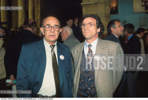 Nome: .REGIONE ISTRIA.Descrizione: .POLITICA / IVAN PAULETTA E DINO DEBELJUH DEPUTATO DEL PARLAMENTO CROATO PER LA DIETA DEMOCRATICA ISTRIANA .Credit: ©Graziano Arici/Rosebud2 / Costo: .A.Nazione: ..Cittˆ: .POLA.Data: .1995
