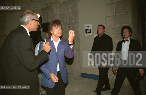 CINEMA 2000 / 57. MOSTRA INTERNAZIONALE DARTE CINEMATOGRAFICA - IL CANTANTE MICK JAGGER (GB)) ALLA FESTA PER IL FILM SOUND, DIRETTO DA NICOLOAS ROEG (GB), NELLISOLA DI SANTANDREA - ©Graziano Arici/Rosebud2 