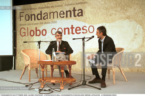 FONDAMENTA 5/8 OTTOBRE 2000: GLOBO CONTESO - ECONOMIA SOCIOLOGIA / LECONOMISTA E SOCIOLOGO SERGE LATOUCHE (FRANCIA) - ©Graziano Arici/Rosebud2 