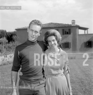 THE DUKE AMEDEO OF AOSTA WITH HIS WIFE CLAUDIA OF FRANCE IN S.GIUSTINO VALDARNO  - 196? © ARCHIVIO Graziano Arici/Rosebud2  / NOBILE