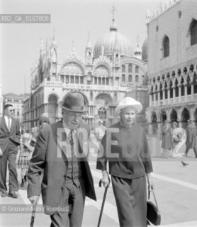 THE FORMER ENGLISH PREMIER CLEMENT RICHARD ATTLEE WITH HIS WIFE VIOLET IN VENICE - 1963 © ARCHIVIO Graziano Arici/Rosebud2  / POLITICA..