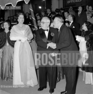 THE BEGUN (JEANNE ANDRE OF AIX LES BAINS) WITH THE AGHA KAHN AT CANNES FILM FESTIVAL - 1954 - © ARCHIVIO Graziano Arici/Rosebud2  / NOBILE