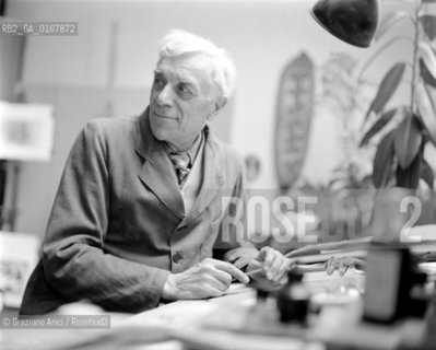 THE PAINTER GEORGE BRACQUE IN HIS STUDIO IN PARIS - 1950 © ARCHIVIO Graziano Arici/Rosebud2  / ARTE / PITTORE