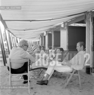 THE OPERA SINGER MARIA CALLAS ( KALOGEROPOULOS ) AT LIDO BEACH DURING INTERNATIONAL FILM FESTIVAL WITH COUNT GIOVANNI VOLPI - VENICE - 195? © ARCHIVIO Graziano Arici/Rosebud2  / MUSICA / MUSICA LIRICA / CANTANTE / NOBILI