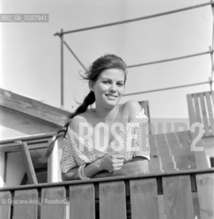 THE ACTRESS CLAUDIA CARDINALE   AT INTERNATIONAL FILM FESTIVAL  IN VENICE - 1958 - © ARCHIVIO Graziano Arici/Rosebud2  / ATTRICE / MOSTRA DEL CINEMA