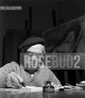 THE PAINTER CARLO CARRA - MILAN - 1948 © ARCHIVIO Graziano Arici/Rosebud2  / ARTE / PITTORE