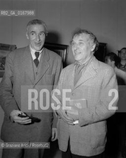 THE PAINTERS GIORGIO MORANDI AND MARC CHAGALL AT INTERNATIONAL ART EXPOSITION IN VENICE - 1948 © ARCHIVIO Graziano Arici/Rosebud2  / ARTE / PITTORE / XXIV BIENNALE DARTE