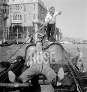 THE ARTIST PAINTER SALVADOR DALI IN GONDOLA - VENICE - 1961 -  © ARCHIVIO Graziano Arici/Rosebud2  / ARTE / GONDOLA /