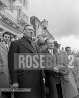 SUMMIT BETWEEN THE ITALIAN POLITICIAN ALCIDE DE GASPERI AND THE FRENCH PREMIER RENE PLEVEN IN IN S.MARGHERITA LIGURE - 1948 © ARCHIVIO Graziano Arici/Rosebud2 
