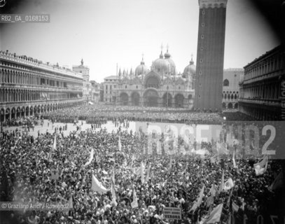 MEETING OF THE ITALIAN POLITICIAN ALCIDE DE GASPERI IN VENICE - APRIL 1948 © ARCHIVIO Graziano Arici/Rosebud2 