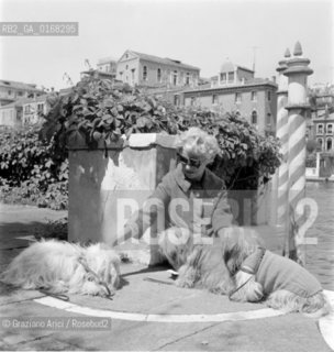 THE ART COLLECTOR PEGGY GUGGENHEIM AT HER HOME IN VENICE - 196? - © ARCHIVIO Graziano Arici/Rosebud2  / ARTE / COLLEZIONISTA