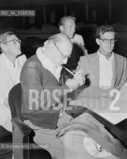 THE  COMPOSER IGOR STRAVINSKIJ DURING THE REHEARSAL OF THE OPERA THE RAKES PROGRESS AT THE THEATRE LA SCALA IN MILAN (ITALY) - 1951 -  © ARCHIVIO Graziano Arici/Rosebud2  / MUSICA / COMPOSITORE / TEATRO LA SCALA  / PROVE