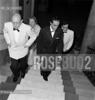 THE  COMPOSER IGOR STRAVINSKIJ AND ANTONIO PIOVESAN AT THE THEATRE LA FENICE IN VENICE - 1957 -  © ARCHIVIO Graziano Arici/Rosebud2  / MUSICA / COMPOSITORE / TEATRO LA FENICE