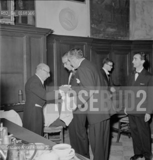 THE  COMPOSER IGOR STRAVINSKIJ WITH HIS SON AND ANTONIO PIOVESAN  AT THE CONCERT IN SAINT MARK CHURCH IN VENICE - 1956-  © ARCHIVIO Graziano Arici/Rosebud2  / MUSICA / COMPOSITORE / SAN MARCO / CHIESA / CONCERTO