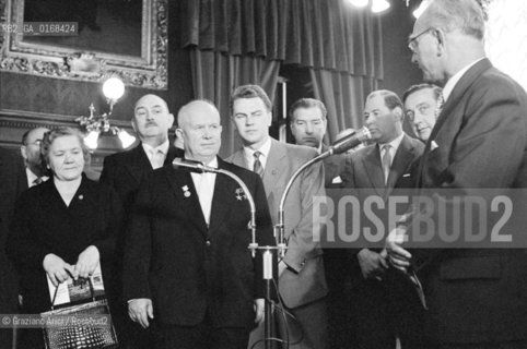 THE RUSSIAN STATESMAN AND PRESIDENT NIKITA SERGEYEVICH KHRUSHCHEV IN VIENNA  WITH HIS WIFE  ( AUSTRIA ) - 196?  © ARCHIVIO Graziano Arici/Rosebud2  / POLITICA / KRUSCEV / CHRUSCEV