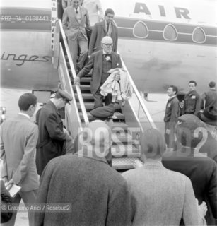 THE ARCHITECT, TOWN - PLANNER AND PAINTER LE CORBUSIER (CHARLES-EDOUARD JEANNERET)  AT VENICE AIRPORT - 1965 - © ARCHIVIO Graziano Arici/Rosebud2  / ARCHITETTO / URBANISTA / PITTORE / AEROPORTO / ARCHITETTURA / ARTE