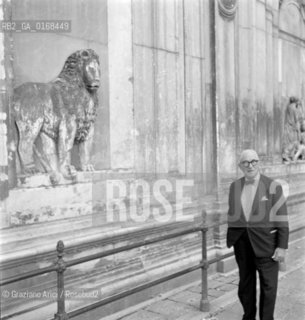 THE ARCHITECT, TOWN - PLANNER AND PAINTER LE CORBUSIER (CHARLES-EDOUARD JEANNERET)  IN VENICE - 1965 - © ARCHIVIO Graziano Arici/Rosebud2  / ARCHITETTO / URBANISTA / PITTORE / LEONE / ARCHITETTURA / ARTE