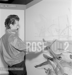 THE PAINTER GEORGES MATHIEU IN CAVALLINO GALLERY IN VENICE - 1960 © ARCHIVIO Graziano Arici/Rosebud2  / ARTE / PITTORE