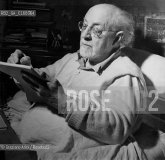 THE ARTIST PAINTER HENRY MATISSE AT HOME - VENCE - 1948 - © ARCHIVIO Graziano Arici/Rosebud2  / ARTE / PITTTORE /