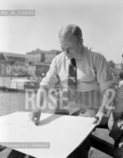THE PAINTER AND SCULPTOR JOAN MIRO - VENICE - 1952 - © ARCHIVIO Graziano Arici/Rosebud2  / ARTE / PITTORE / SCULTORE