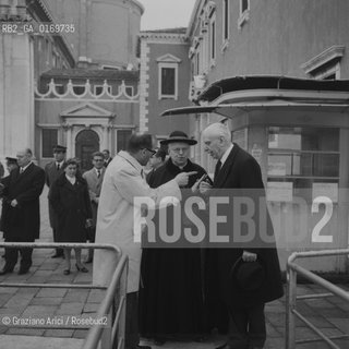 ECONOMIA INDUSTRIA / IL CONTE VITTORIO CINI (ITALIA) CON VITTORE BRANCA E IL PATRIARCA CARDINALE URBANI / 1965- © ARCHIVIO Graziano Arici/Rosebud2 