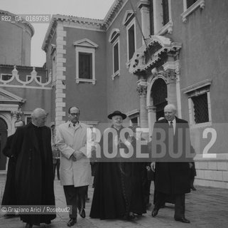 ECONOMIA INDUSTRIA / IL CONTE VITTORIO CINI (ITALIA) CON VITTORE BRANCA E IL PATRIARCA CARDINALE URBANI / 1965- © ARCHIVIO Graziano Arici/Rosebud2 