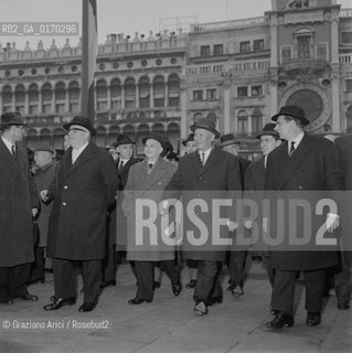 PODGORNY, NIKOLAI VIKTOROVICH /  POLITICA /  PRESIDENTE DELLURSS (RUSSIA) IN VISITA A VENEZIA / SINDACO FAVARETTO-FISCA /  1967  - © ARCHIVIO Graziano Arici/Rosebud2 