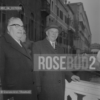 PODGORNY, NIKOLAI VIKTOROVICH /  POLITICA /  PRESIDENTE DELLURSS (RUSSIA) IN VISITA A VENEZIA / SINDACO FAVARETTO-FISCA /  1967  - © ARCHIVIO Graziano Arici/Rosebud2 